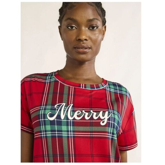 Joyspun Women’s Short Sleeve Sleep Shirt, Size 2X/3X - Picture 5 of 10